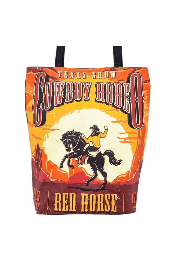 COWBOY RODEO RECYCLED MILITARY TENT TOTE