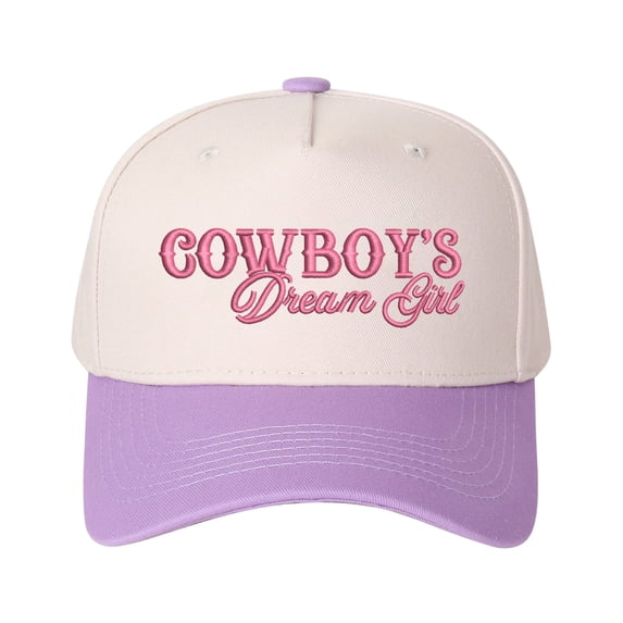 COWBOY'S Dream Girl Embroidered Patchwork Trucker Cap | Adjustable Unisex Snapback, Western Love Essential