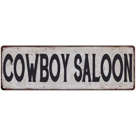 COWBOY SALOON Vintage Look Rustic 6x18 Metal Sign Chic Retro 106180035128