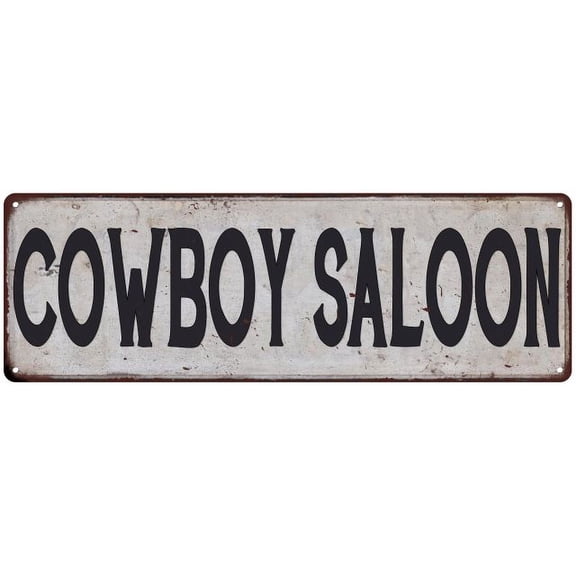 COWBOY SALOON Vintage Look Rustic 8x24 Metal Sign Chic Retro 108240035128