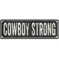 thumbnail image 1 of COWBOY STRONG Shabby Chic Black Chalkboard Metal Sign 6x18 Decor 206180050044, 1 of 1