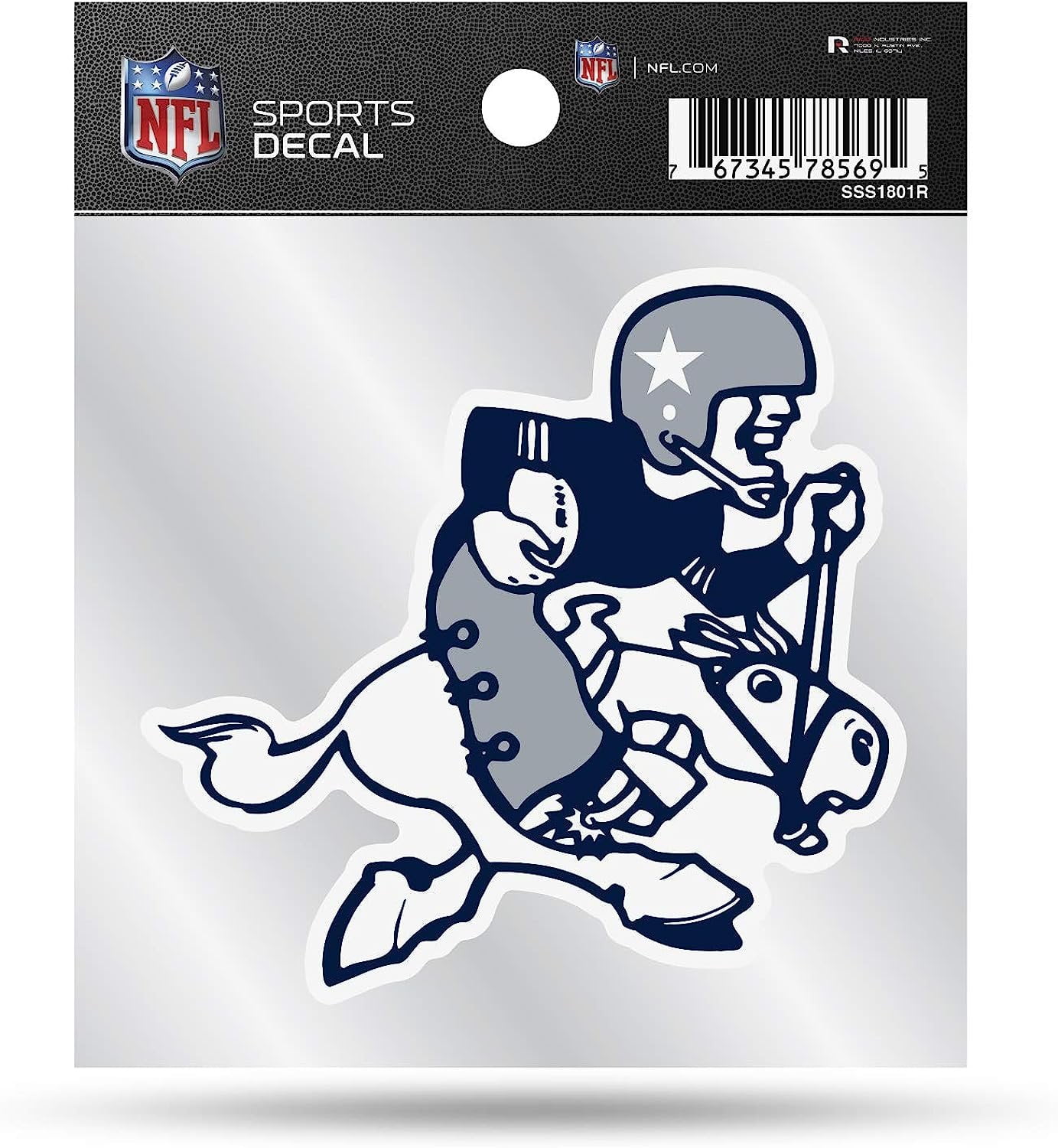 COWBOYS CLEAR BACKER DECAL W/ RETRO LOGO (4\, image size:1383x1500