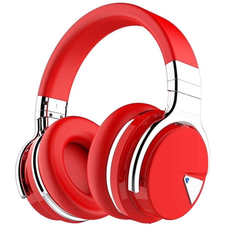 COWIN Bluetooth Noise-Canceling Over-Ear Headphones, Red, 30 Hours