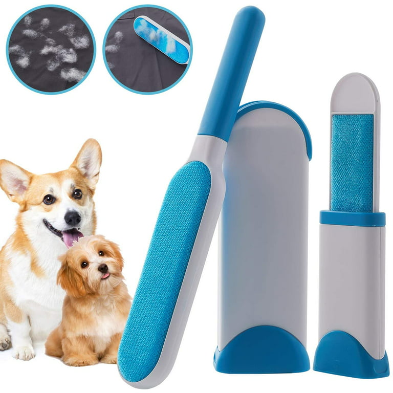 COWIN Pet Hair Remover Brush, Small and Large Lint Brush with Self Cleaning  Base-Fur & Lint Remover Brush Set, Pet Hair Remover Reusable Cat and Dog  Hair Remover Fur Removal Tool,Blue 