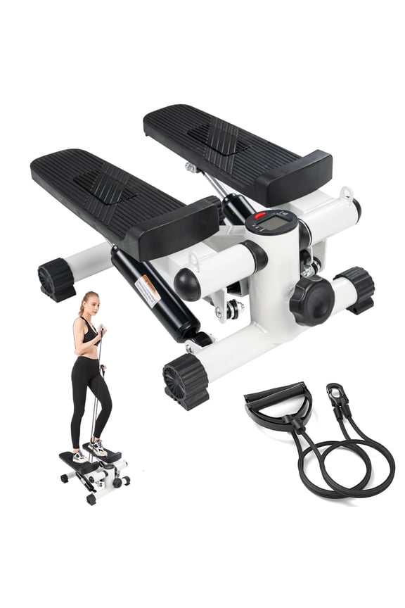 COWIN Stair Stepper for Exercises Home Mini Stepper with Resistance Bands 330lbs Weight Black