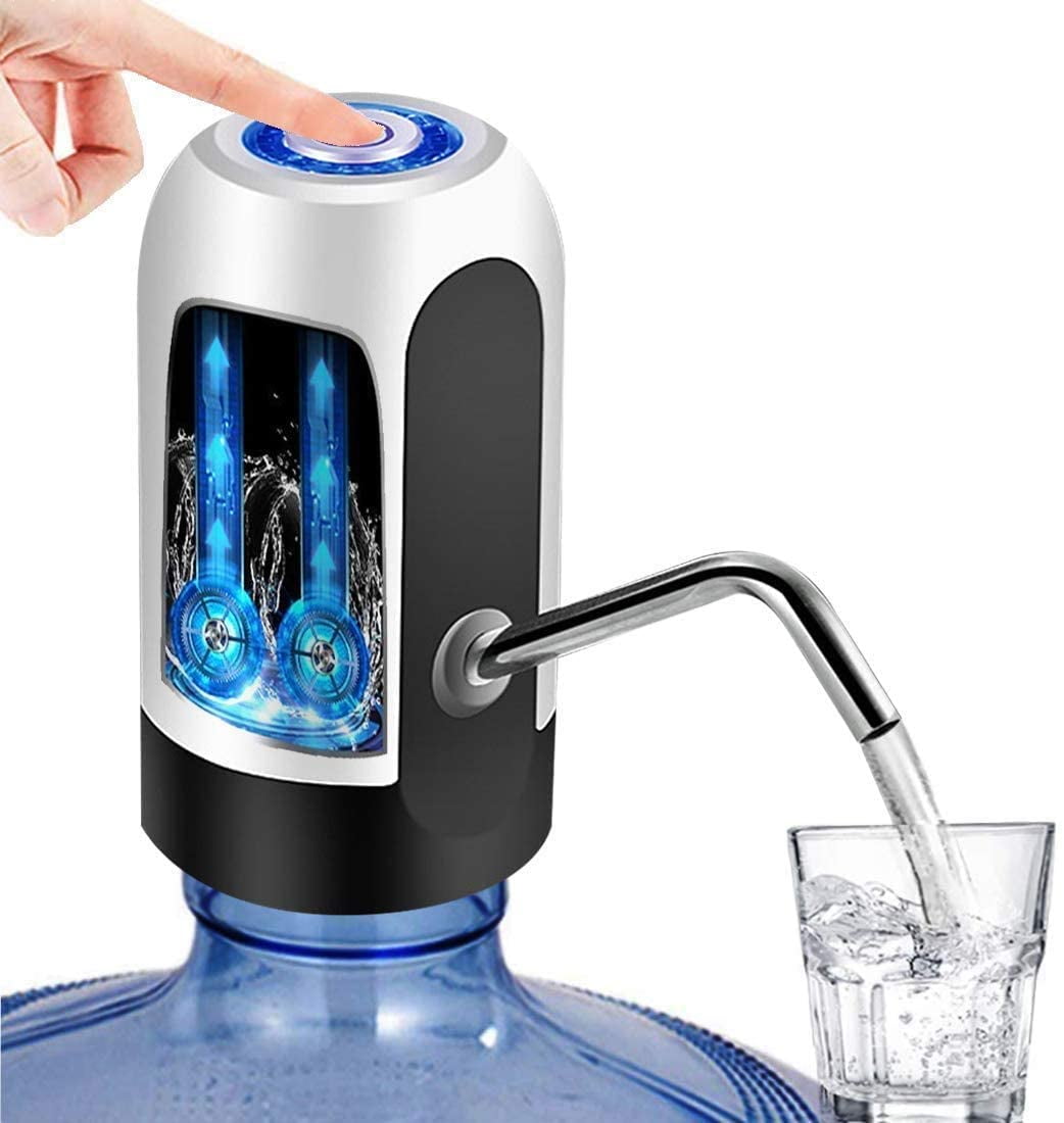 JOYHILL 5 Gallon Water Bottle Dispenser, USB Charging Water Bottle Pump,  Portable Water Dispenser Pump for Camping（Black）