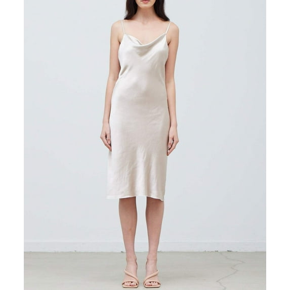 COWL NECK SATIN DRESS