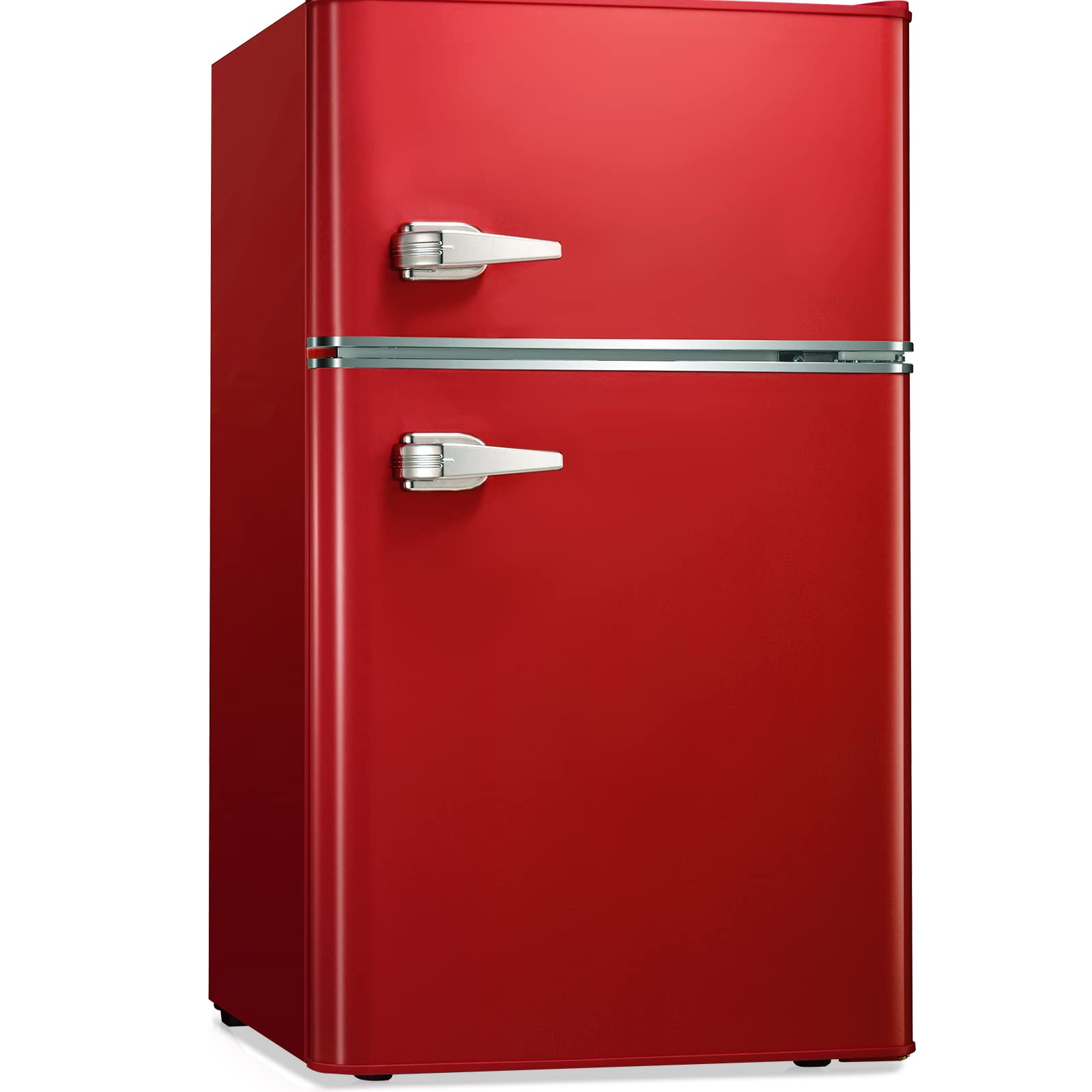 Galanz 3.1 Cu ft Two Door Mini Fridge with Freezer, Stainless, Estar