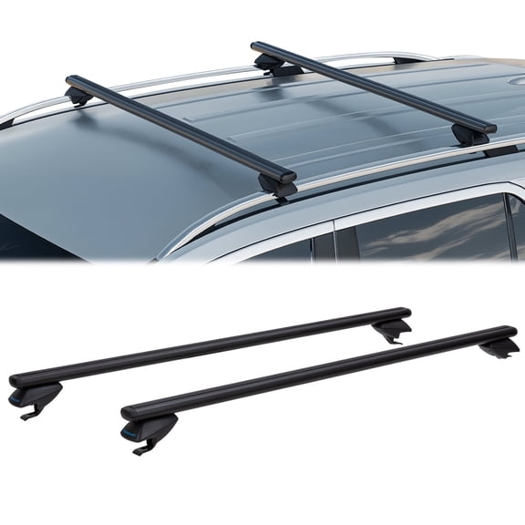 COWVIE 48'' Roof Rack Cross Bars, Adjustable Aluminum Cargo Bars Fits Most Existing Raised Side Rails with Gap