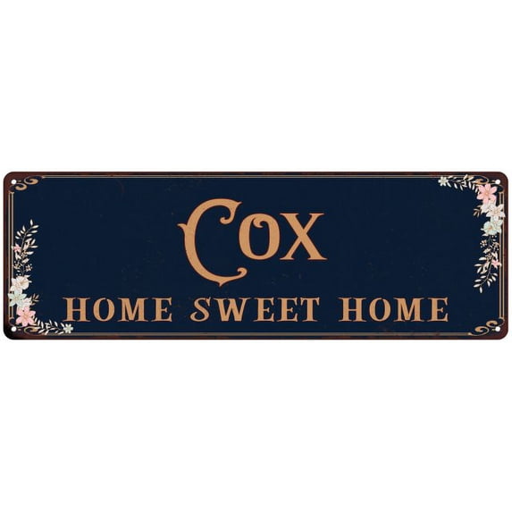 COX Home Sweet Home Victorian Look 8x24 Metal Sign 108240046003