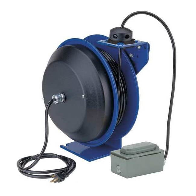 Coxreels Spring Driven Cord Reel Duplex Industrial Rec 12Ga X 50'