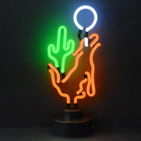 COYOTE MOON CACTUS NEON SCULPTURE – 4COYOT