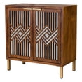 thumbnail image 1 of COZAYH 2 Door Modern Accent Cabinet Mirror Front Storage Sideboard with Metal Legs, Wood, 1 of 11