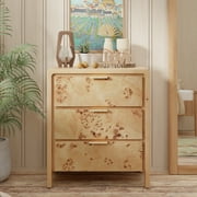 COZAYH 3 Drawer Dresser Natural Boho Solid Wood, 17” x 11.5” x 4.75”, 31.5 lb