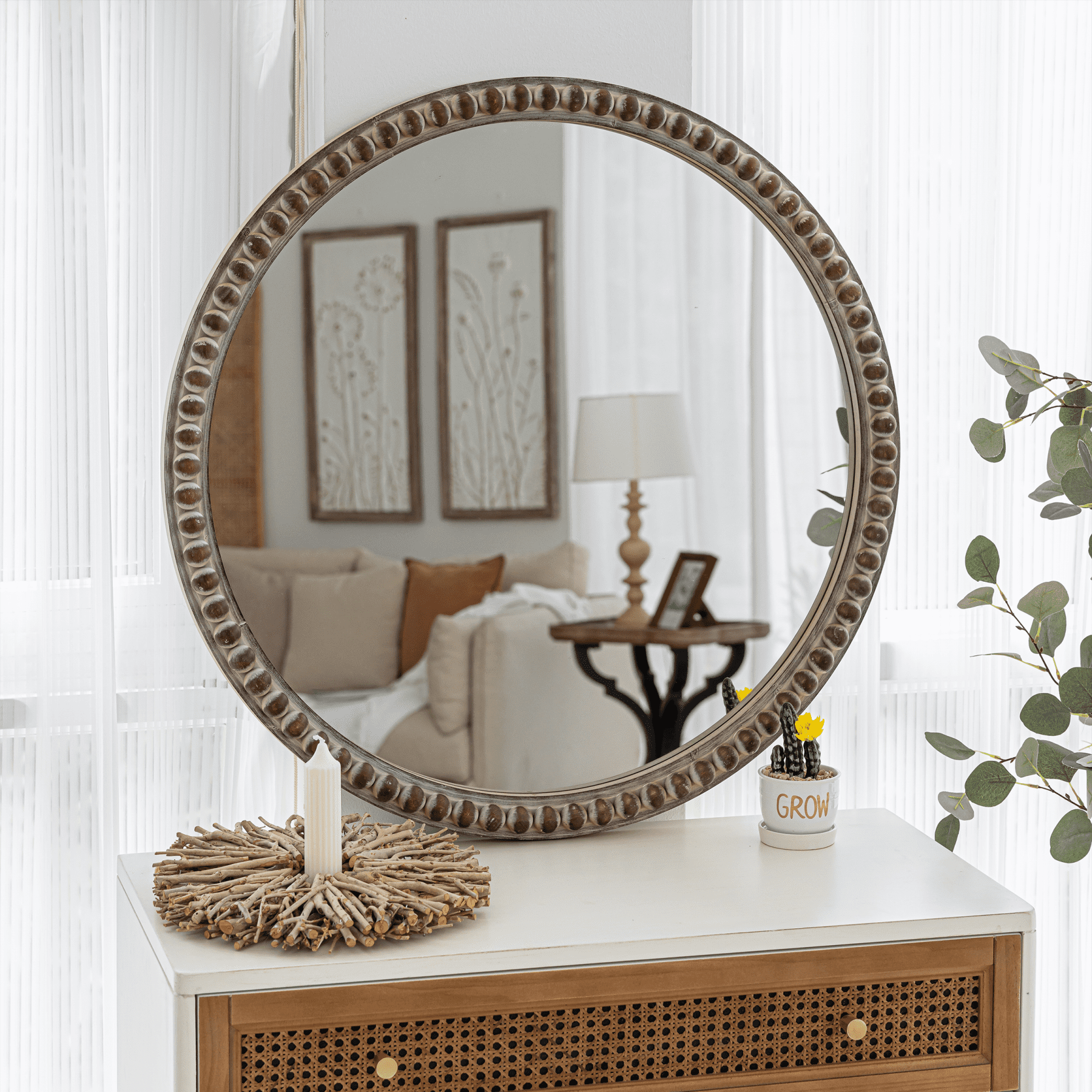 SVARTBJÖRK Decorative convex mirror, black, 41 cm (161/8