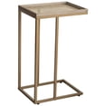 thumbnail image 1 of COZAYH Farmhouse C Table Couch Metal End Table with Woven Pattern Tray Top, Gold, 1 of 10