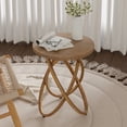thumbnail image 1 of COZAYH Farmhouse End Table Round Wood Side Table Rustic Plant Stand for Living Room, Office, Walnut, 1 of 8