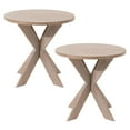 thumbnail image 1 of COZAYH Farmhouse Round Wooden End Table with Cross Legs, Vintage Grey, Set of 2, 1 of 8