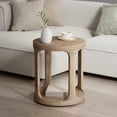 thumbnail image 1 of COZAYH Farmhouse Small End Table Wood Round Side Table for Small Space Rustic Pedestal Table for Living Room, Office, Couch, Distressed Wood Grey Finish, 1 of 7