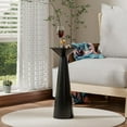 thumbnail image 1 of COZAYH Farmhouse Tall Pedestal End Table Small Solid Wood Martini Table Plant Stand Modern Round Drink Table for Small Space Living Room, Black, 1 of 8