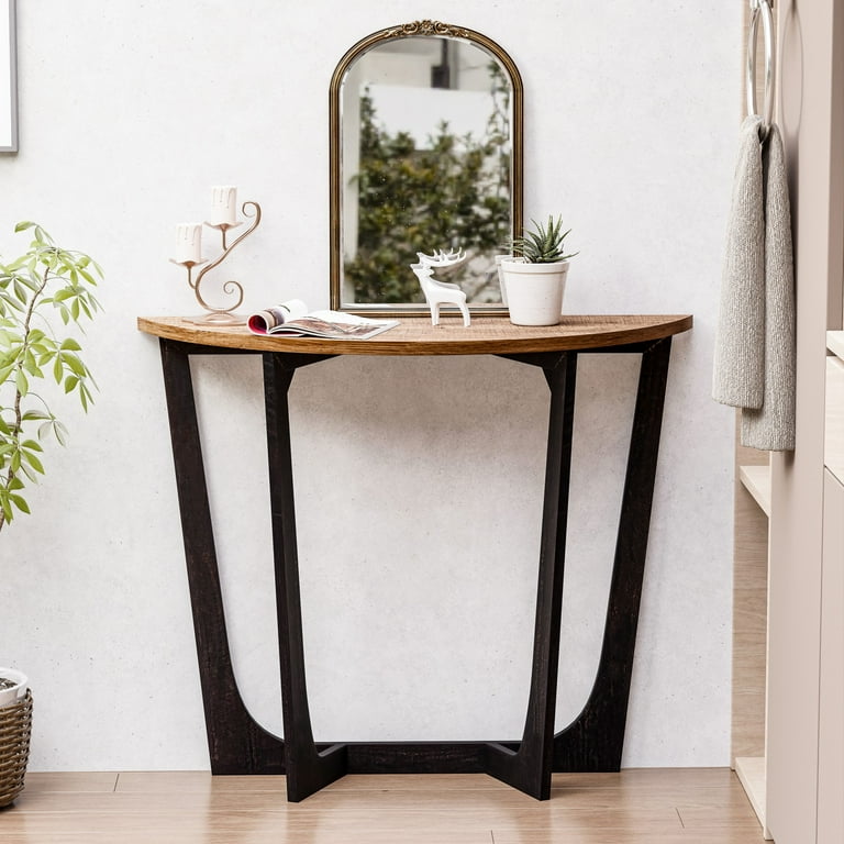 COZAYH Half Round Rustic End Table French Country Console Table