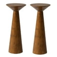 thumbnail image 1 of COZAYH Pedestal Tall Round Table for Living Rooms or Bedrooms, Walnut, Set of 2, 1 of 10
