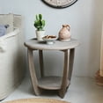 thumbnail image 1 of COZAYH Rustic Farmhouse End Table with Storage Shelf, French Country Accent Side Table for Family, Dining or Living Room, Small Spaces, Modern, Round, Vintage Grey Finish, 1 of 9