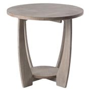 COZAYH Rustic Farmhouse End Table with Storage Shelf, French Country Accent Side Table for Family, Dinning or Living Room, Small Spaces, Modern, Round, Vintage Grey Finish