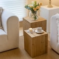 thumbnail image 1 of COZAYH Tree Stump End Table Set of 2, Multiple Styling Layout with Wood Tree Ring Pattern, Natural Wood Color, 1 of 6