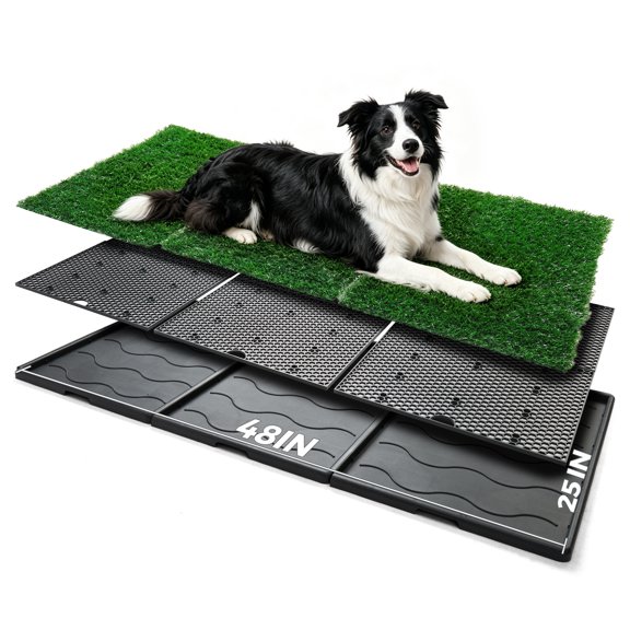 COZIWOW 3-Piece Dog Grass Potty, Pet Toilet for Dogs, Training Grass Mat, Modular & Reusable
