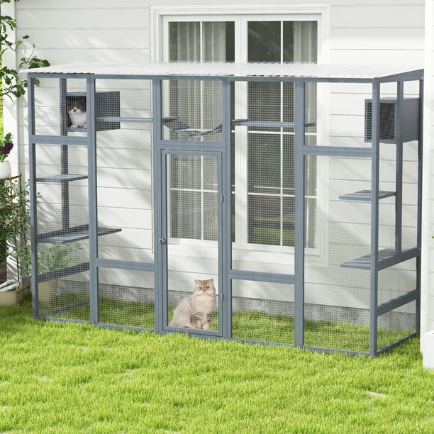 Outdoor cat enclosure with window access hot sale