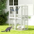 thumbnail image 1 of COZIWOW Catio Outdoor Cat Enclosure Window Access, Wooden Cat House Cage Indoor， White, 1 of 9