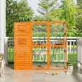 COZIWOW Large Wooden Cat Playpen, Outdoor Catio with 2 Resting Rooms ...