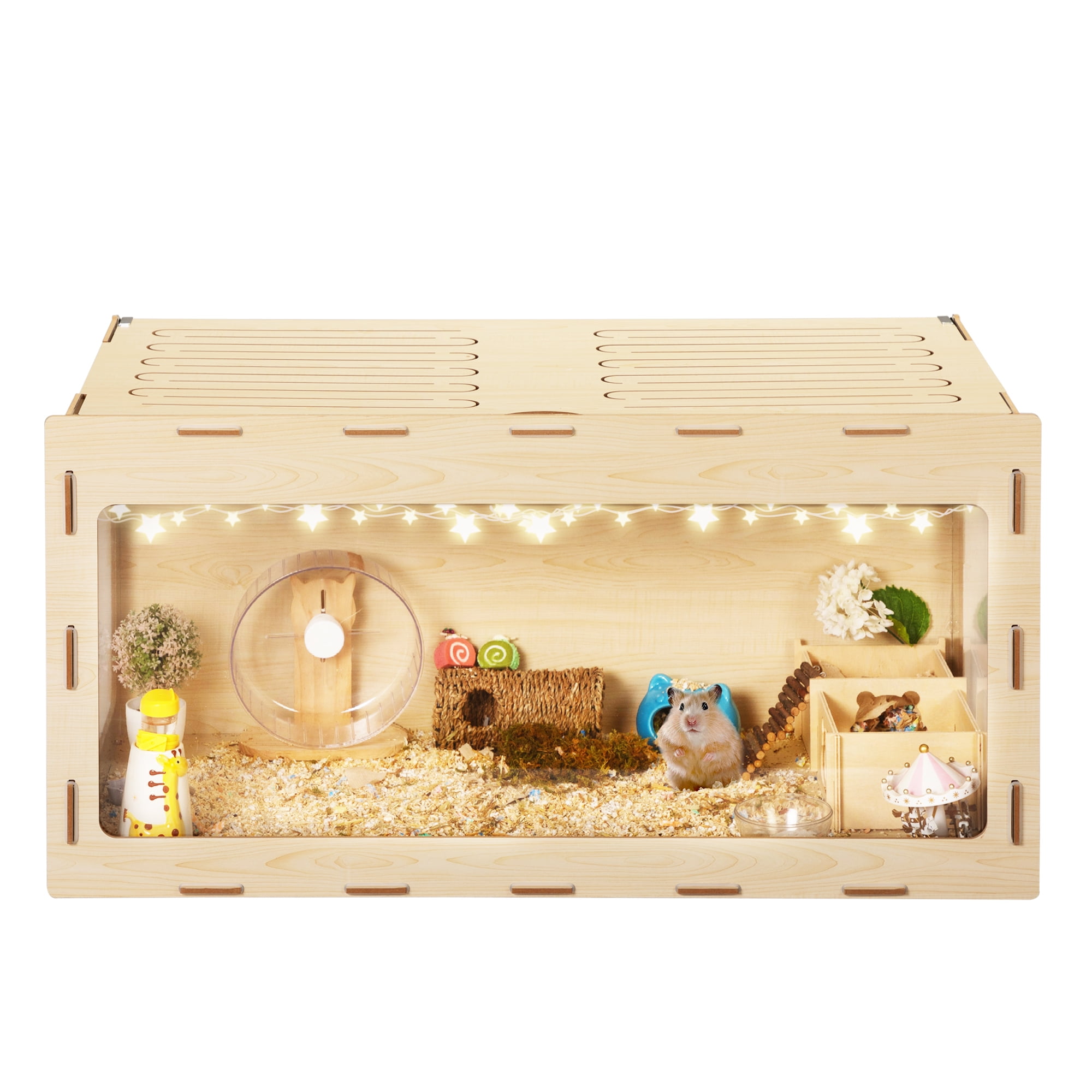 Coziwow Large Hamster Cage for Guinea Pigs Chinchillas Acrylic Board 42x21x21