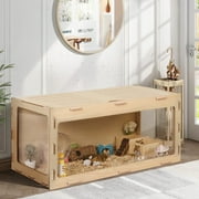 COZIWOW Large Wooden Hamster Cage,Habitat Shelter W/Acrylic Board,Flip Top