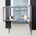 thumbnail image 1 of COZIWOW Weatherproof Cat Window Perch, Outdoor Cat Catio, Cat Cage for Cat Patio, Cat Window Box, Dark Gray, 1 of 6