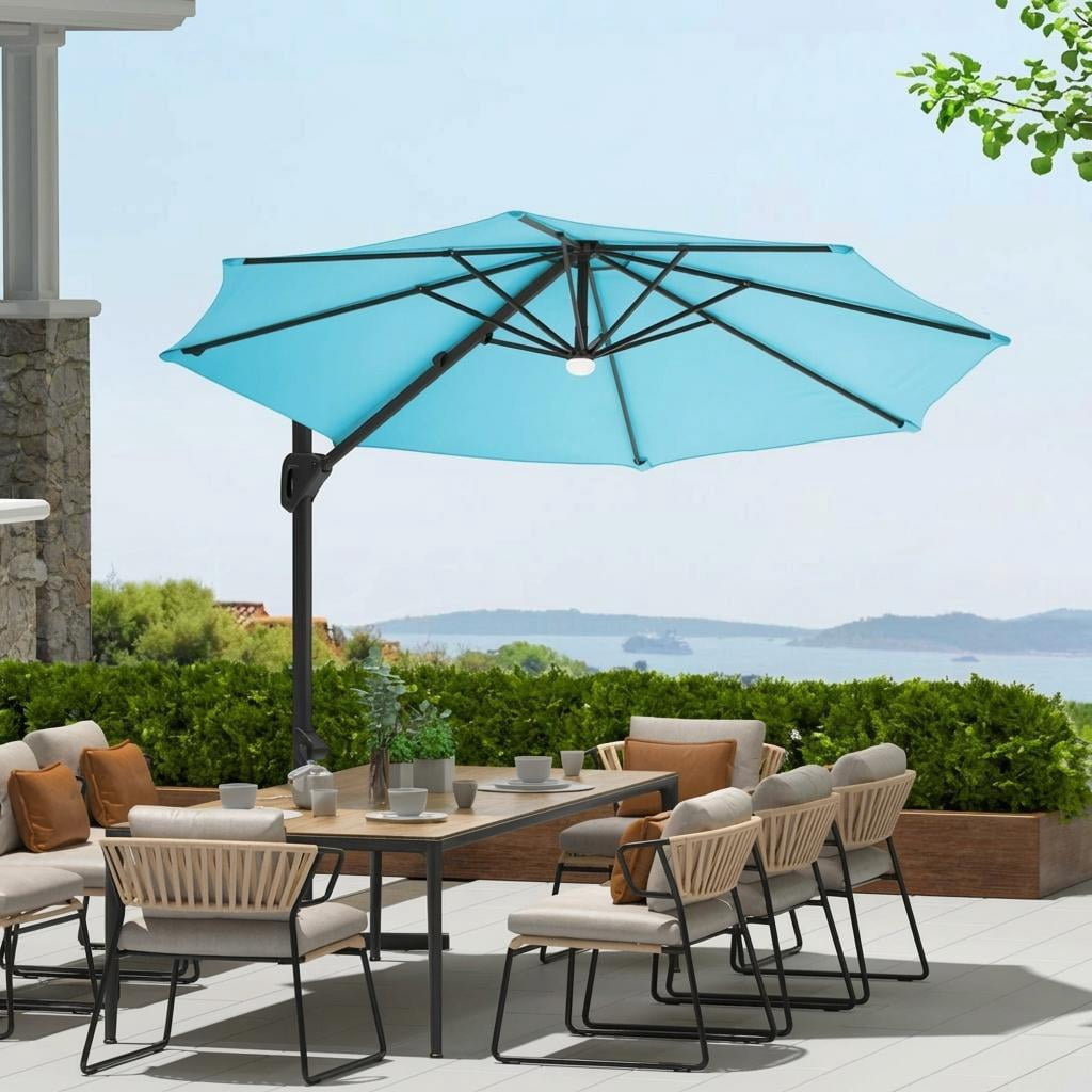 COZONY 10 ft Cantilever Patio Umbrella, 360° Rotation Offset Outdoor ...