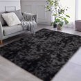 thumbnail image 1 of COZONY 10' x 13' Shag Area Fluffy Rug, Thick and Ultra Soft Furry Rug with Non-Slip Backing, Faux Fur Rug for Living Room,Bedroom,Dining Room，Black + Gray, 1 of 8