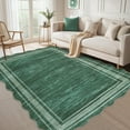thumbnail image 1 of COZONY 10'x13' Modern Scalloped Washable Area Rug, Non-Slip Low-Pile Carpet for Living Room, Dining Area, Green, 1 of 11