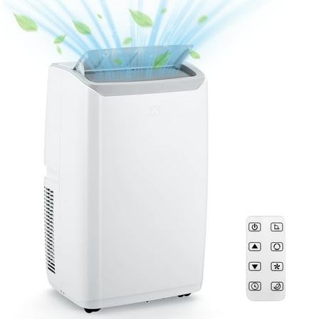 COZONY 12,000 BTU Portable Air Conditioner & Dehumidifier, 3-in-1 Portable AC W/ Remote Control, Digital Display, 24 Hours Timer, Cools up to 450-550 Sq. Ft，Installation Kits for Office, Home, White