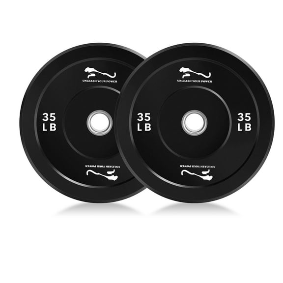 COZONY 2-Inch 35LB*2 Bumper Plates with Steel Insert, Rubber Bumper Plate Sets for Weightlifting and Strength Training,without LOGO