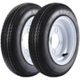 thumbnail image 1 of COZONY 2 Pack Trailer Tire, 6PR，4.80-8，8" Rims 4 Lug White Spoke Wheel, Load Range C,Rubber, 1 of 7