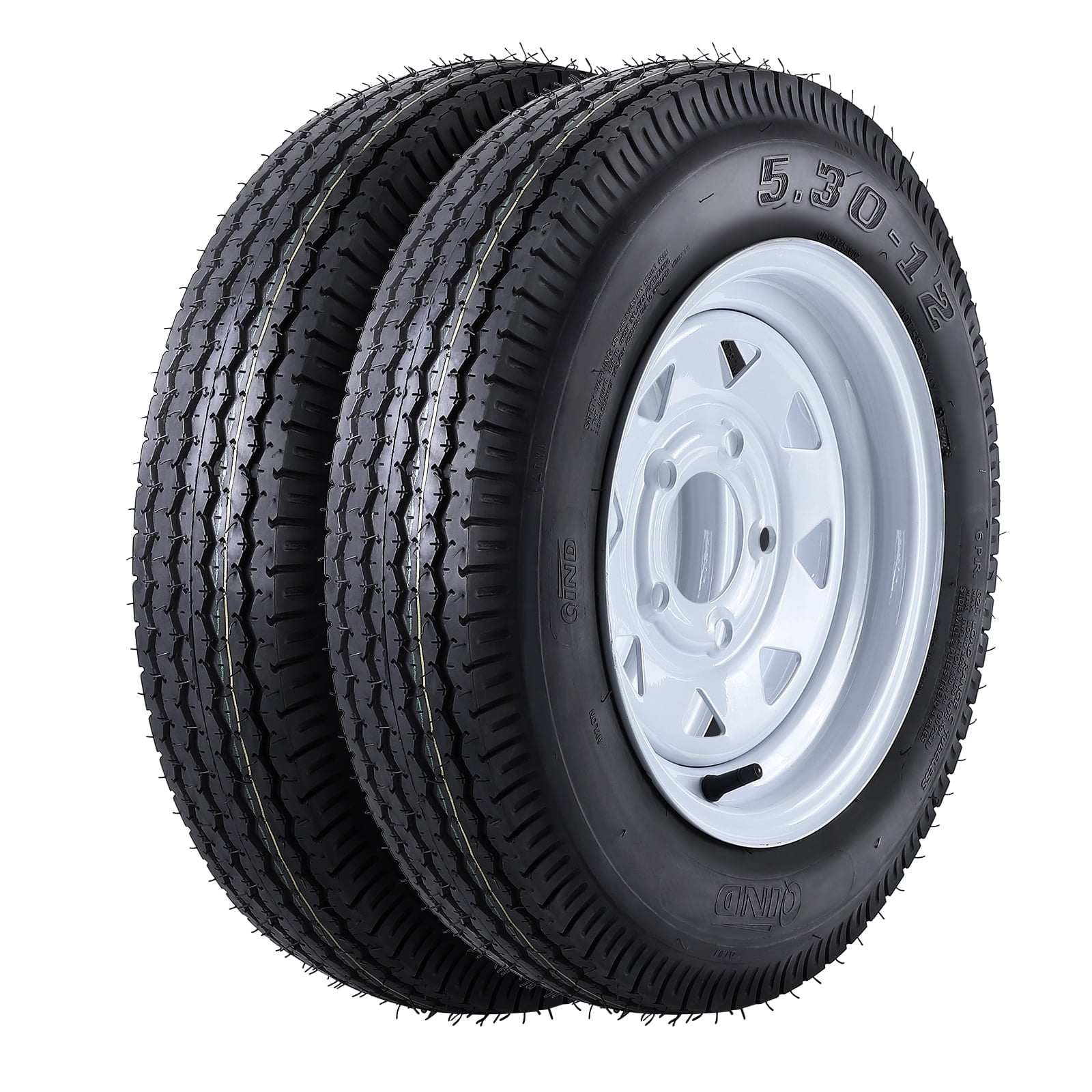 COZONY 2 Pack Trailer Tire, 6PR，5.30-12，12