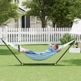 thumbnail image 1 of COZONY 2-Person Hammock with Steel Stand, 450lb Capacity, Portable Cotton Rope Bed, Carry Bag Included, 1 of 22