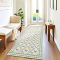thumbnail image 1 of COZONY 2x6 Washable Runner Rug, Modern Floral Geometric Butterfly Print, Non-Slip Low Pile Carpet for Hallway, Entryway, Kitchen, Green, 1 of 9