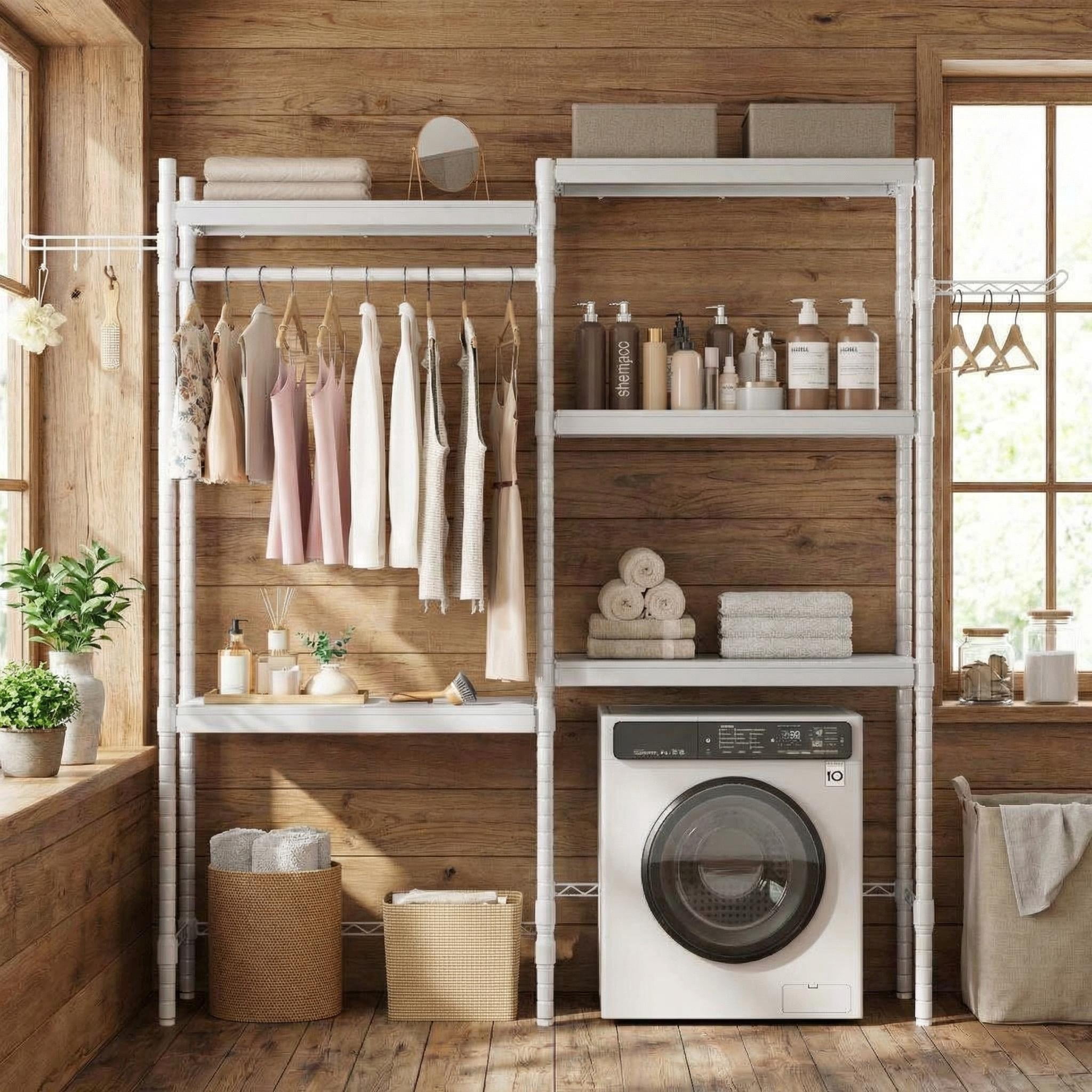 cozony-30-5-tier-laundry-storage-rack-adjustable-over-washer-dryer
