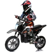 COZONY 36V Kids Electric Dirt Bike,15.5MPH Kids Electric Motorcycle W/ 350W Brushless Motor，LED lights, Air-Filled Tires, Leather Seat,Disc Brake,Max Load 175 Lbs,for Kids Ages 14+ Teenagers, Black