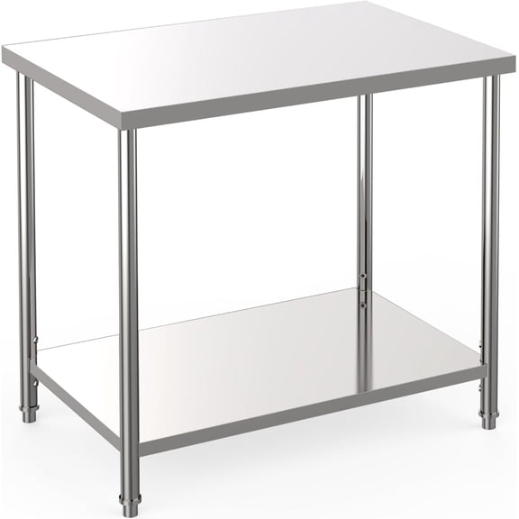 COZONY 36x24" Stainless Steel Prep Table with Adjustable Undershelf, NSF Certified, Commercial Worktable for Kitchen & Restaurant