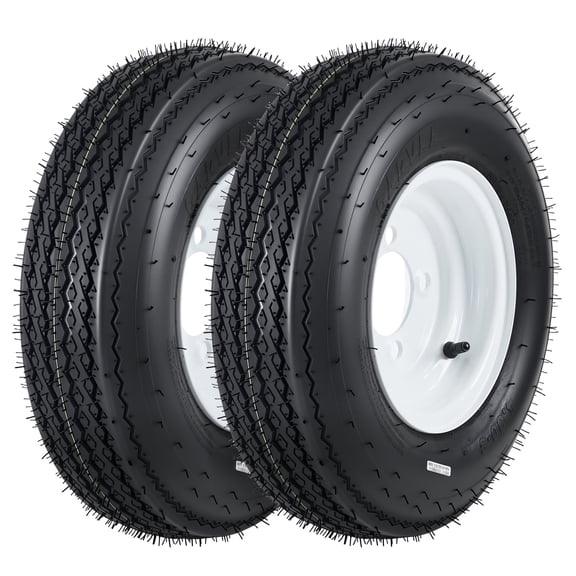COZONY 4.80-8 Trailer Tires w/ 8" Rims, 4 Lug On 4" Pattern, 6PR Load Range C for Utility Trailers, 4-Pack