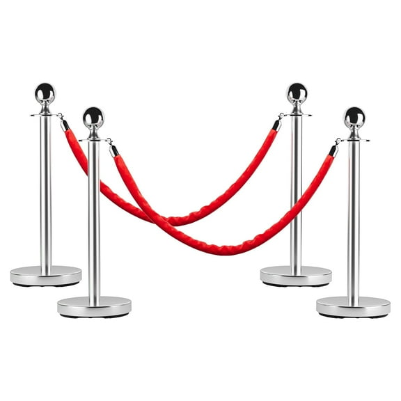 COZONY 4 Pcs Stainless Steel Stanchion Post Set, 32.28 x 13.39 in, Silver, 4 Pcs